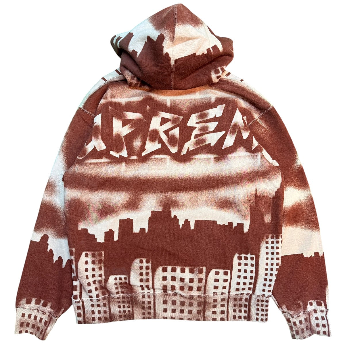 Supreme 21AW/New York Yankees Airbrush Hooded Sweatshirt Clay／ニューヨークヤンキース エアブラシスウェットパーカー/中国製 古着・中古-2枚目のアイテム画像