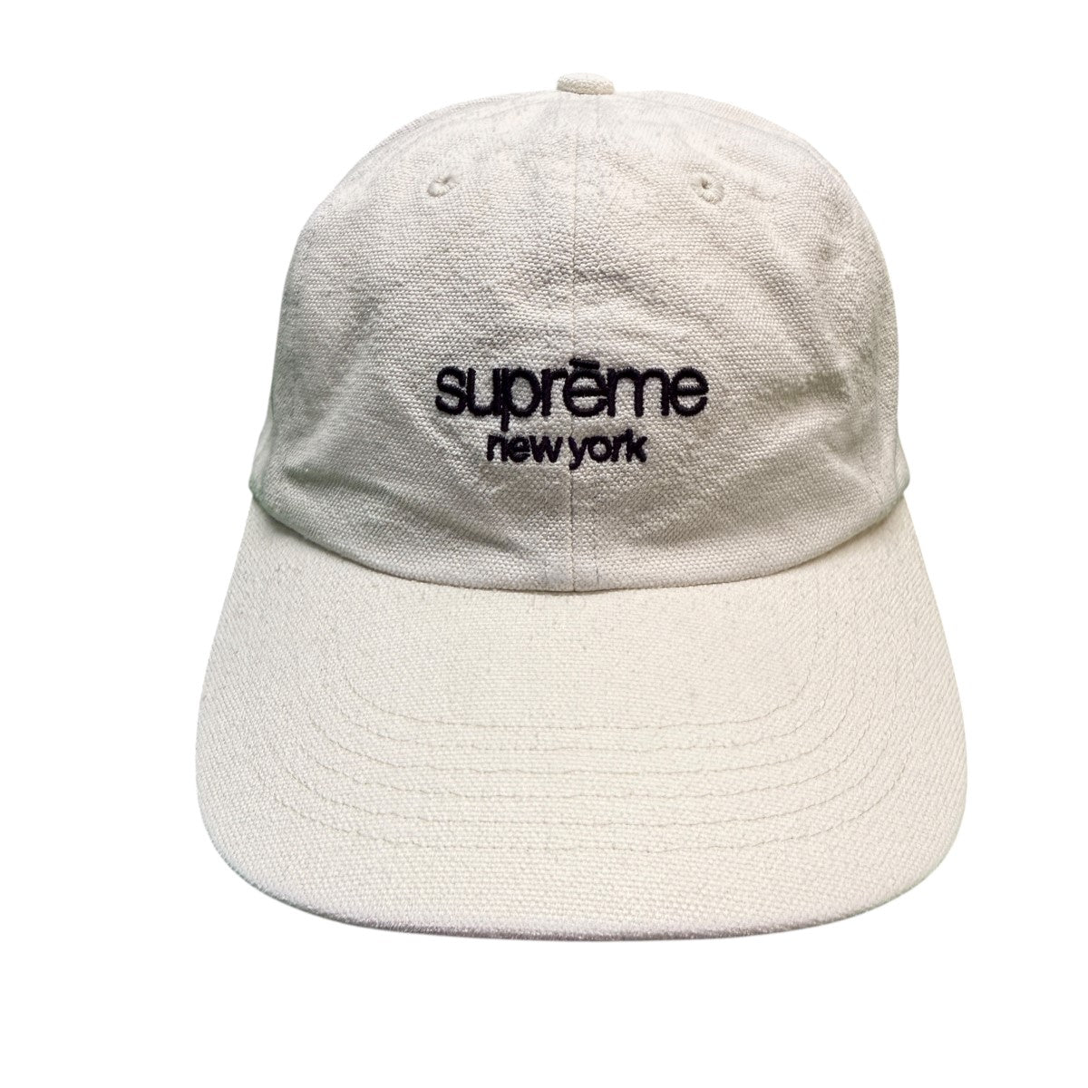 Supreme 23SS/Classic Logo 6-Panel Cream／クラシックロゴ6パネルキャップ クリームカラー/ウォッシュド加工 古着・中古-1枚目のアイテム画像