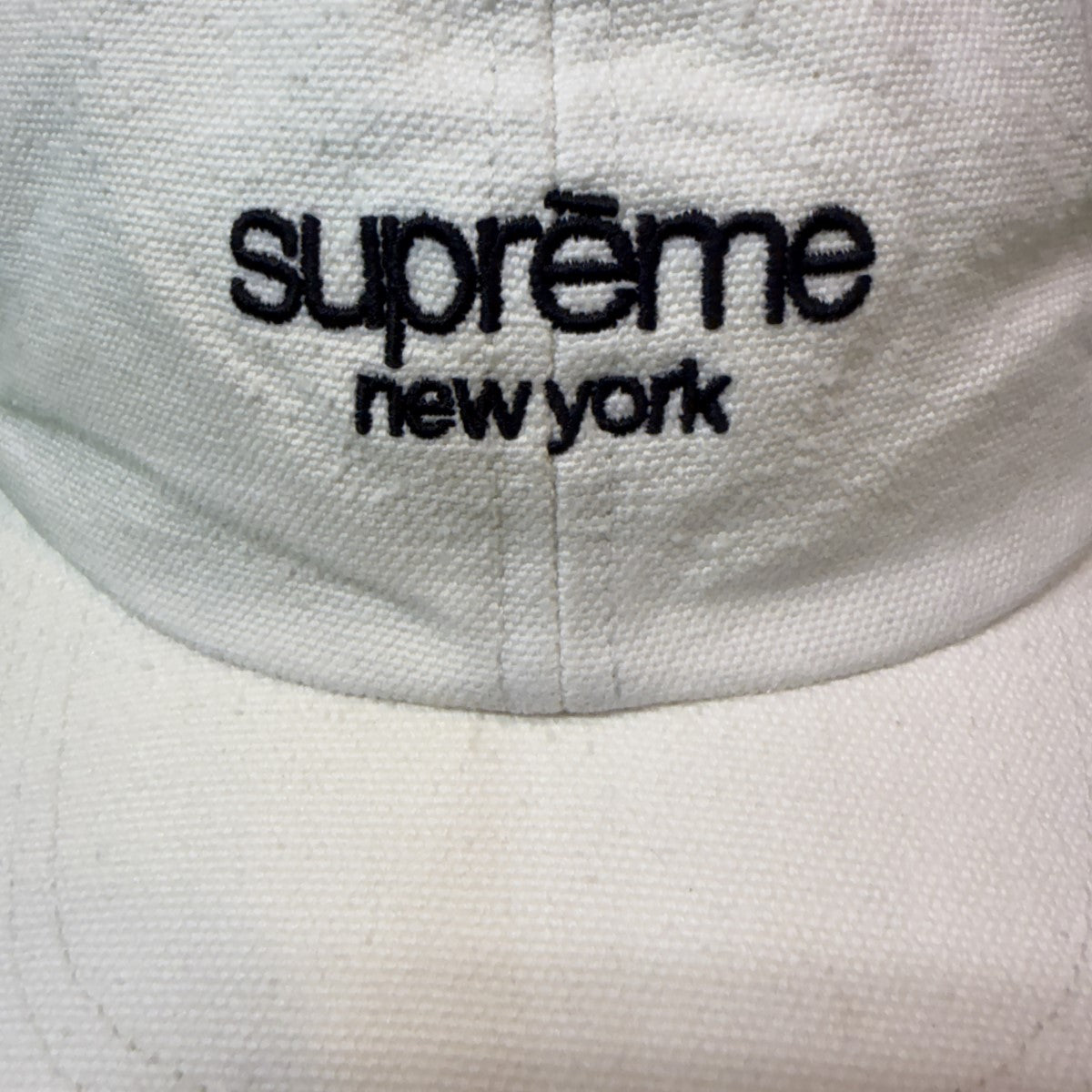 Supreme 23SS/Classic Logo 6-Panel Cream／クラシックロゴ6パネルキャップ クリームカラー/ウォッシュド加工 古着・中古-2枚目のアイテム画像