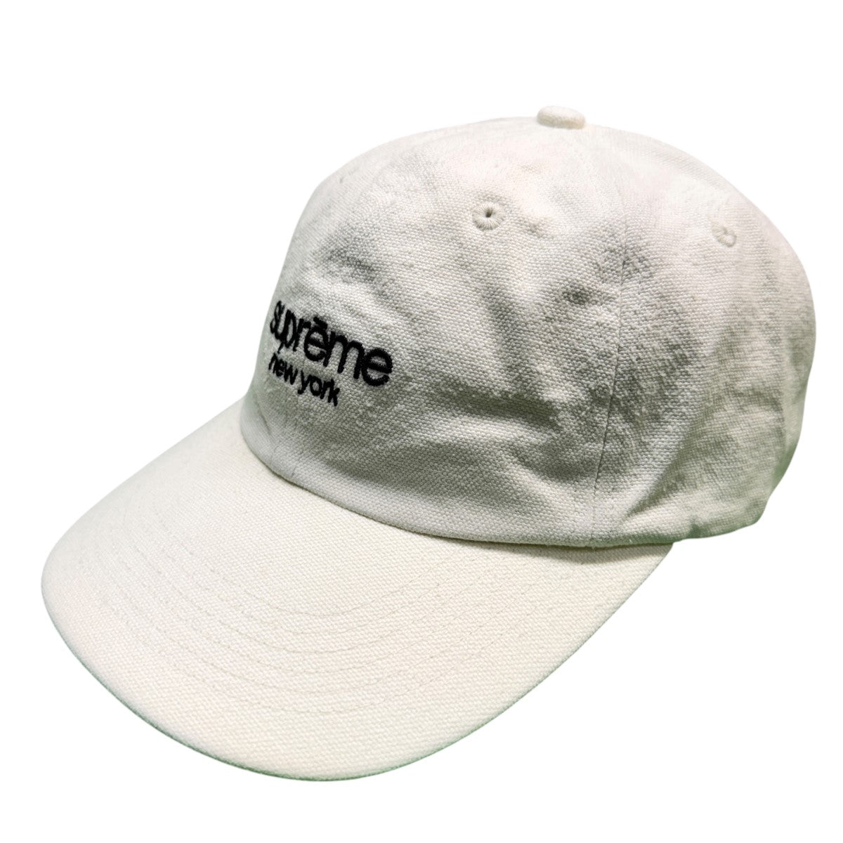 Supreme 23SS/Classic Logo 6-Panel Cream／クラシックロゴ6パネルキャップ クリームカラー/ウォッシュド加工 古着・中古-3枚目のアイテム画像