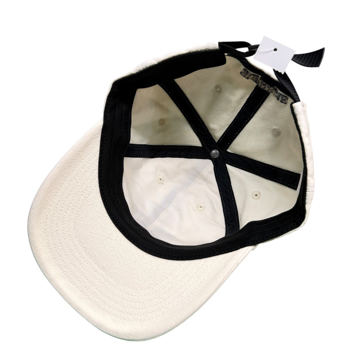 Supreme 23SS/Classic Logo 6-Panel Cream／クラシックロゴ6パネルキャップ クリームカラー/ウォッシュド加工 古着・中古-4枚目のアイテム画像