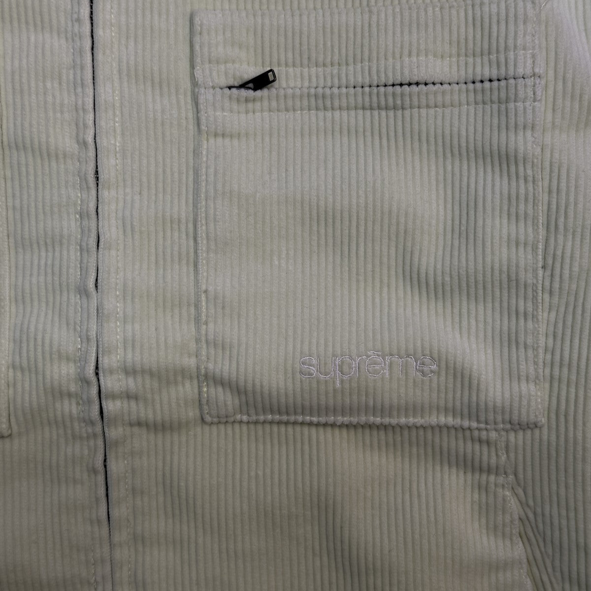 Supreme 21AW/Corduroy Zip Jacket Pale Yellow／コーデュロイジップジャケット 古着・中古-2枚目のアイテム画像