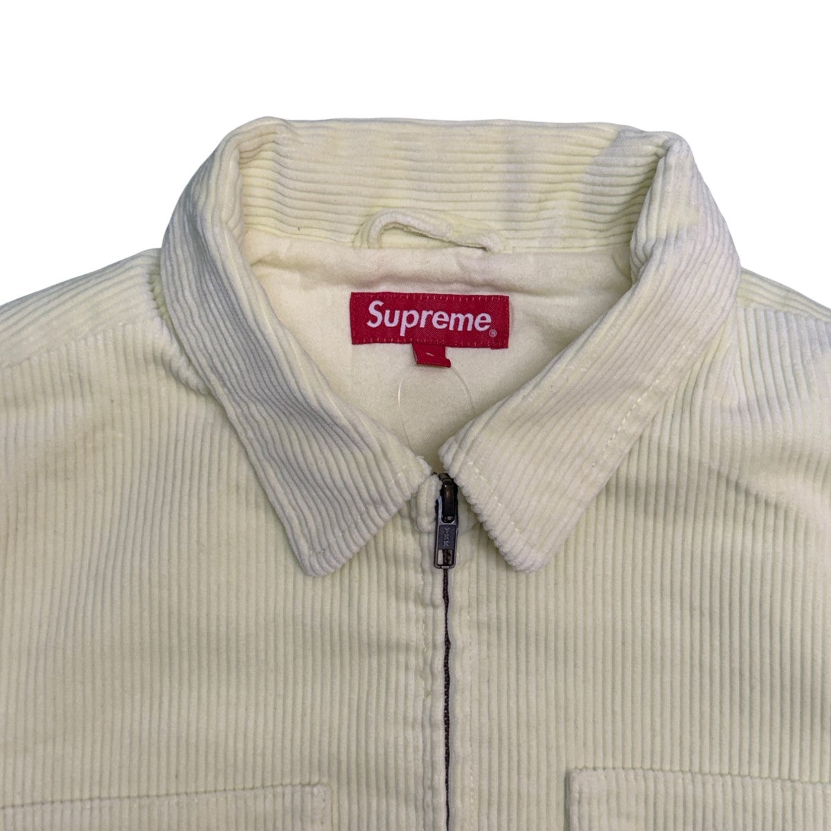 Supreme 21AW/Corduroy Zip Jacket Pale Yellow／コーデュロイジップジャケット 古着・中古-4枚目のアイテム画像