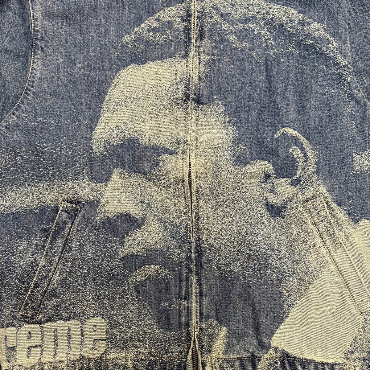 Supreme 21AW/John Coltrane A Love Supreme Denim Harrington Jacket／ジョン・コルトレーン アラブシュプリームデニムハリントンジャケット/中国製 古着・中古-2枚目のアイテム画像