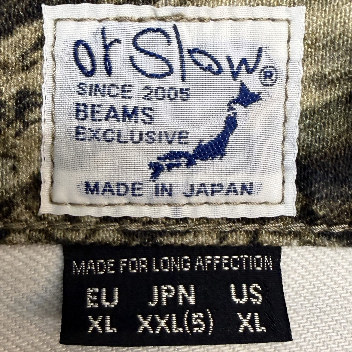 orSlow×BEAMS 23AW/別注Dad’s Denim Camo SpecialREAL TREE CAMO／ダッドデニムカモワイドパンツLot101/11-21-0436-611 古着・中古-8枚目のアイテム画像