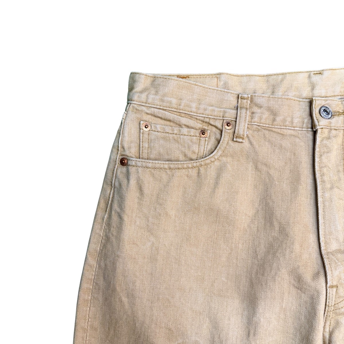 orSlow×BEAMS 22AW/別注 Dad’s Denim Beige／ダッドデニムパンツ/11-21-0099-611 古着・中古-2枚目のアイテム画像