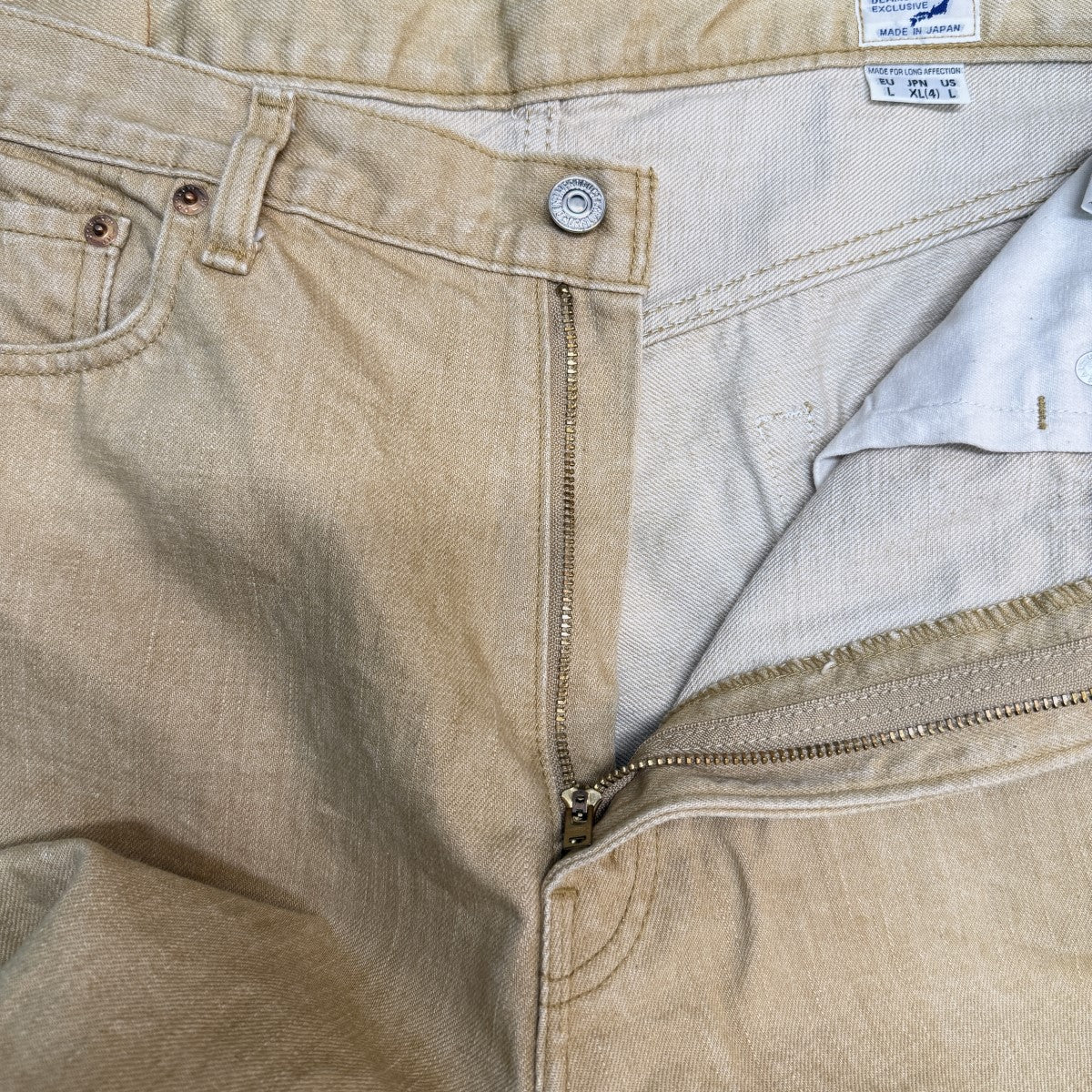 orSlow×BEAMS 22AW/別注 Dad’s Denim Beige／ダッドデニムパンツ/11-21-0099-611 古着・中古-4枚目のアイテム画像