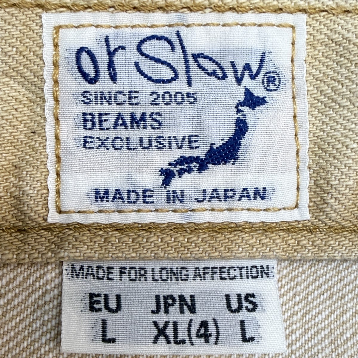 orSlow×BEAMS 22AW/別注 Dad’s Denim Beige／ダッドデニムパンツ/11-21-0099-611 古着・中古-6枚目のアイテム画像