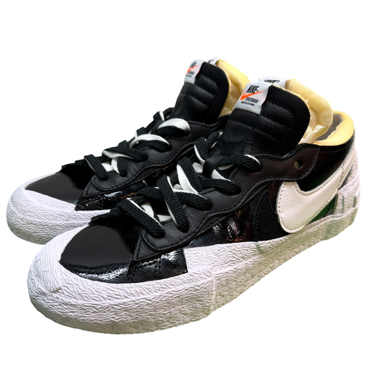 NIKE×sacai 22SS/Nike Blazer Low Black Patent Leather／Black Patent Leather／ブレーザー ロースニーカー/DM6443-001 古着・中古-2枚目のアイテム画像