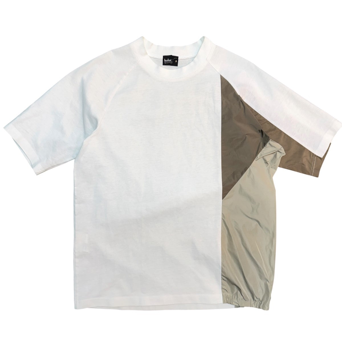 KOLOR 18SS/ペーパー天竺TEE 切替Tシャツ／ドッキングTシャツ/18SCM-T05204 古着・中古-1枚目のアイテム画像