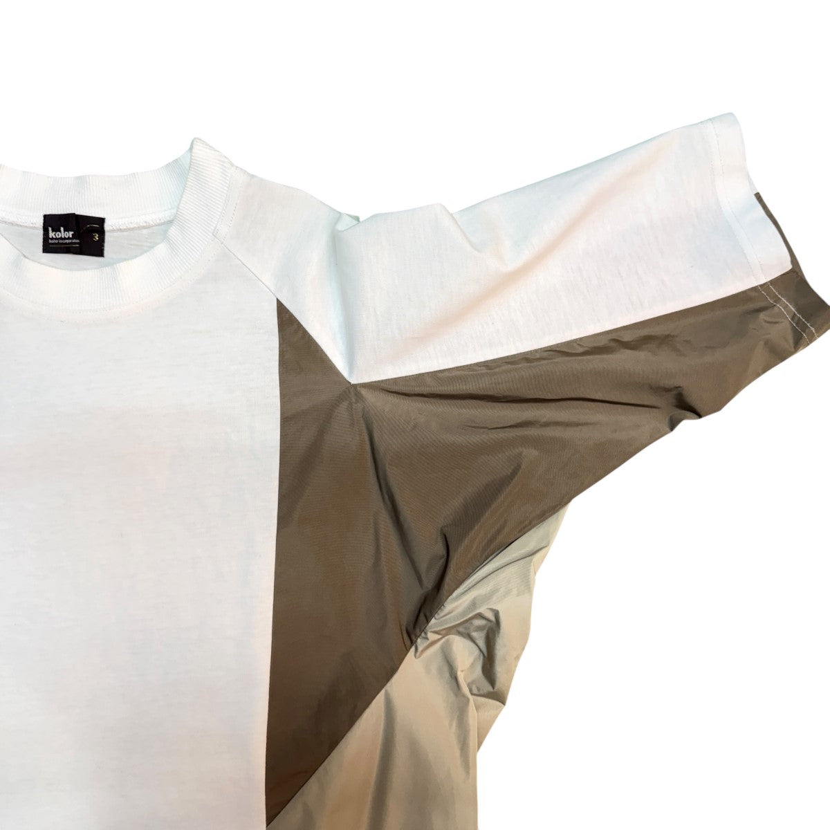 KOLOR 18SS/ペーパー天竺TEE 切替Tシャツ／ドッキングTシャツ/18SCM-T05204 古着・中古-3枚目のアイテム画像