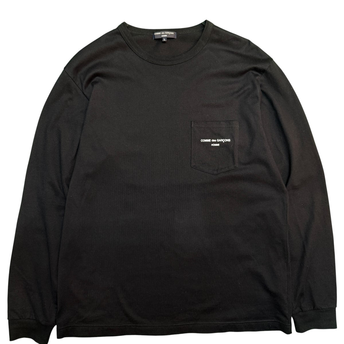 COMME des GARCONS HOMME 20SS/ロゴプリントポケット長袖Tシャツ／ロングスリーブTシャツ/HET010 古着・中古-1枚目のアイテム画像