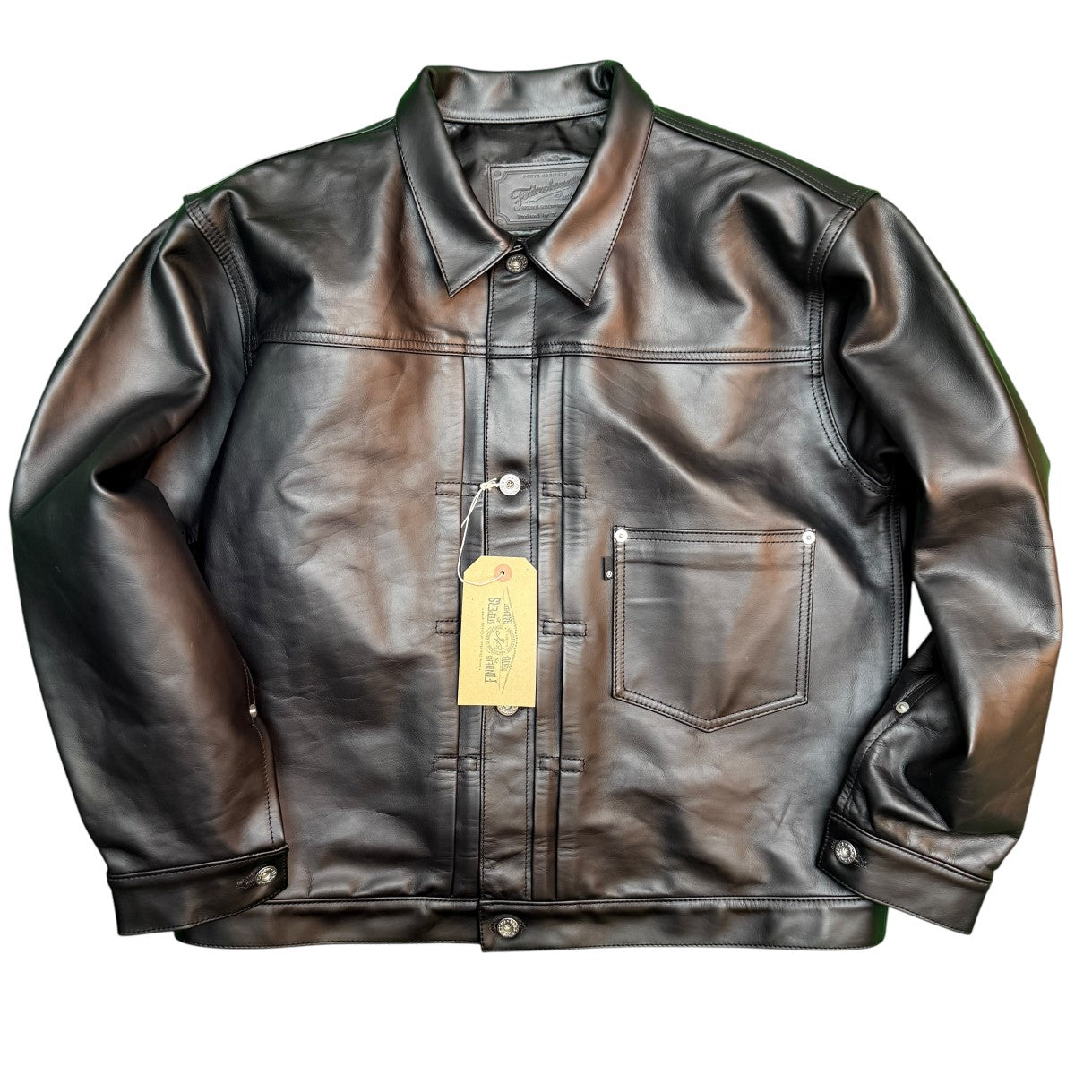 FINDERS KEEPERS×Yutaka Fujihara (BerBerJin)×R 26SS/別注TYPE ONE1942 T-BACK／Y．FUJIHARABLK TEACORE／タイプ1 1942Tバック レザージャケット/25221109 古着・中古-1枚目のアイテム画像
