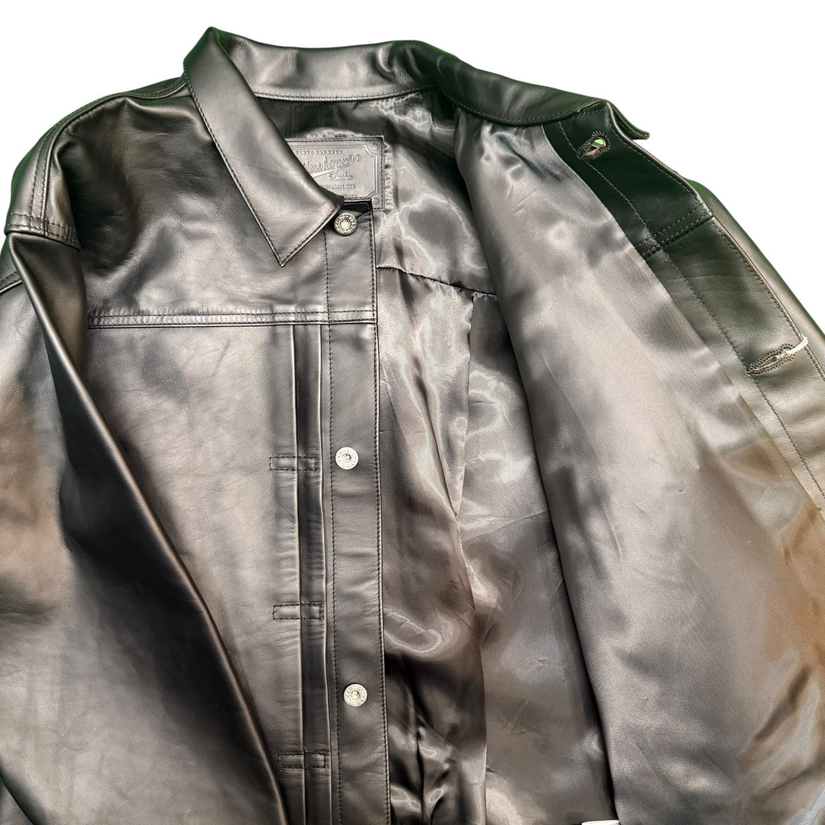 FINDERS KEEPERS×Yutaka Fujihara (BerBerJin)×R 26SS/別注TYPE ONE1942 T-BACK／Y．FUJIHARABLK TEACORE／タイプ1 1942Tバック レザージャケット/25221109 古着・中古-3枚目のアイテム画像