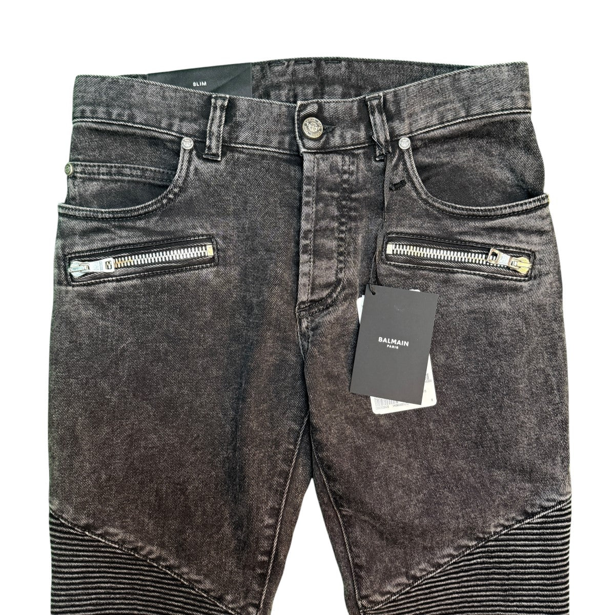 BALMAIN BH2 PANTS DENIM ZIP SLIM／バイカージップスリムパンツ/MGM05107D 古着・中古-2枚目のアイテム画像