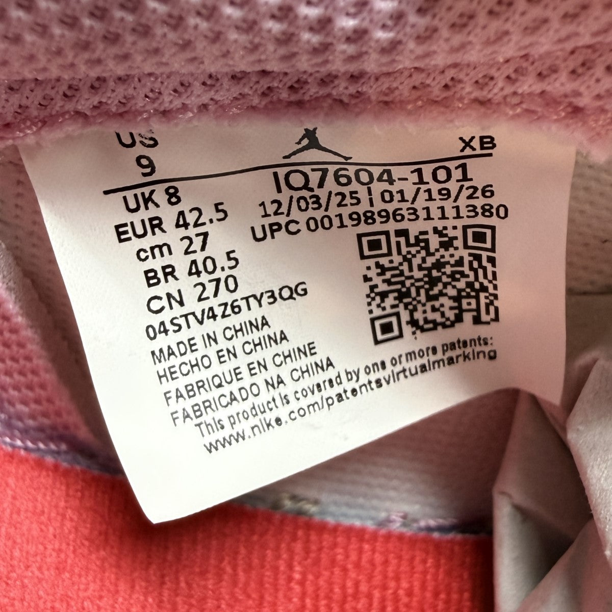 Travis Scott×NIKE 26SS/AIR JORDAN 1 LOW OG SP／Sail／Tropical Pink／エアジョーダン1 レトロ ロー OG スニーカー/IQ7604-101 古着・中古-8枚目のアイテム画像