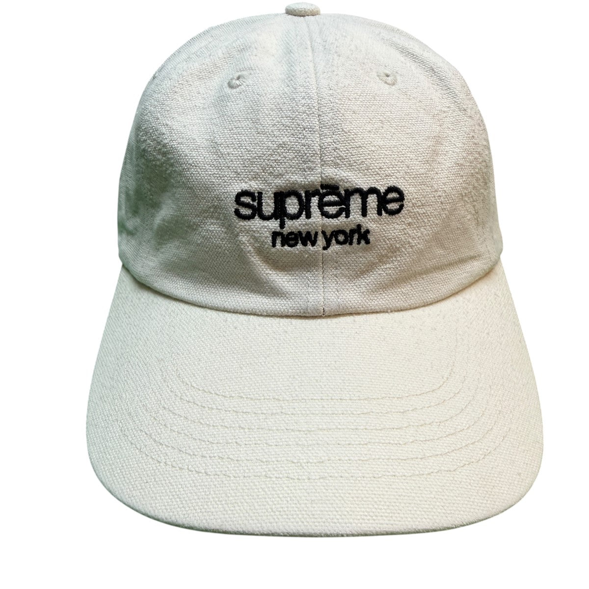 Supreme 23SS/Classic Logo 6-Panel Cream／クラシックロゴ6パネルキャップ クリームカラー/ウォッシュド加工 古着・中古-1枚目のアイテム画像