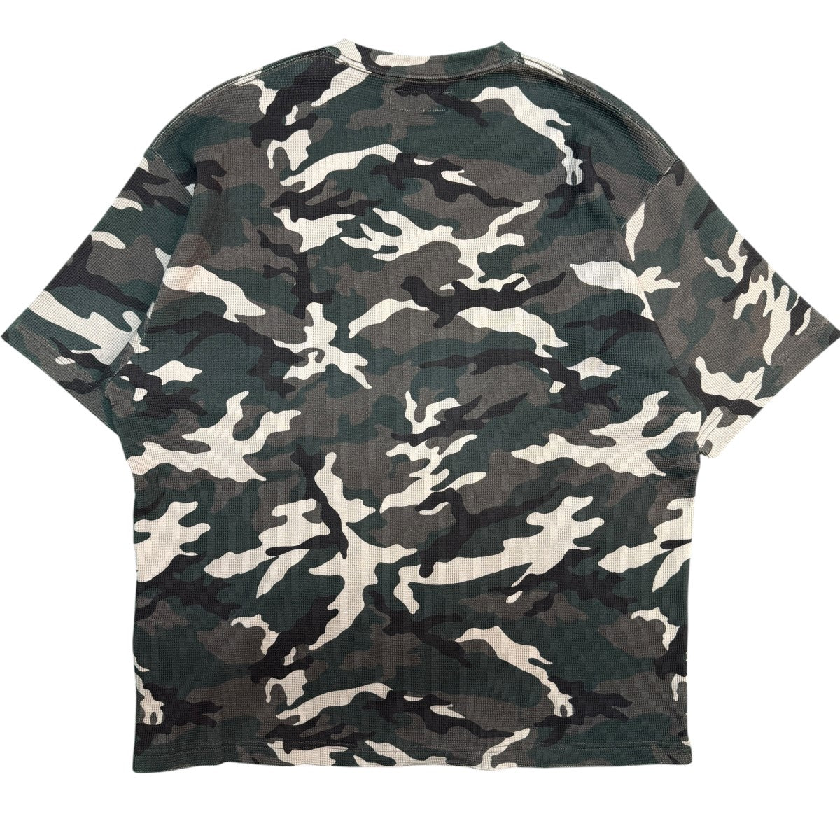 26SS/Camo Waffle Henley Neck T-shirt／WOODLAND CAMO／カモワッフルヘンリーネックTシャツ/75-04-0104-147