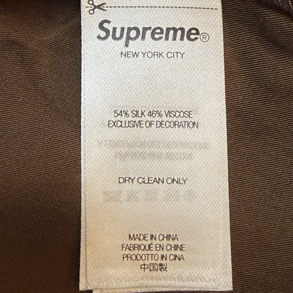 Supreme 26SS/Silk Zip Up S／S Shirt／シルクジップアップショートスリーブシャツ 古着・中古-7枚目のアイテム画像