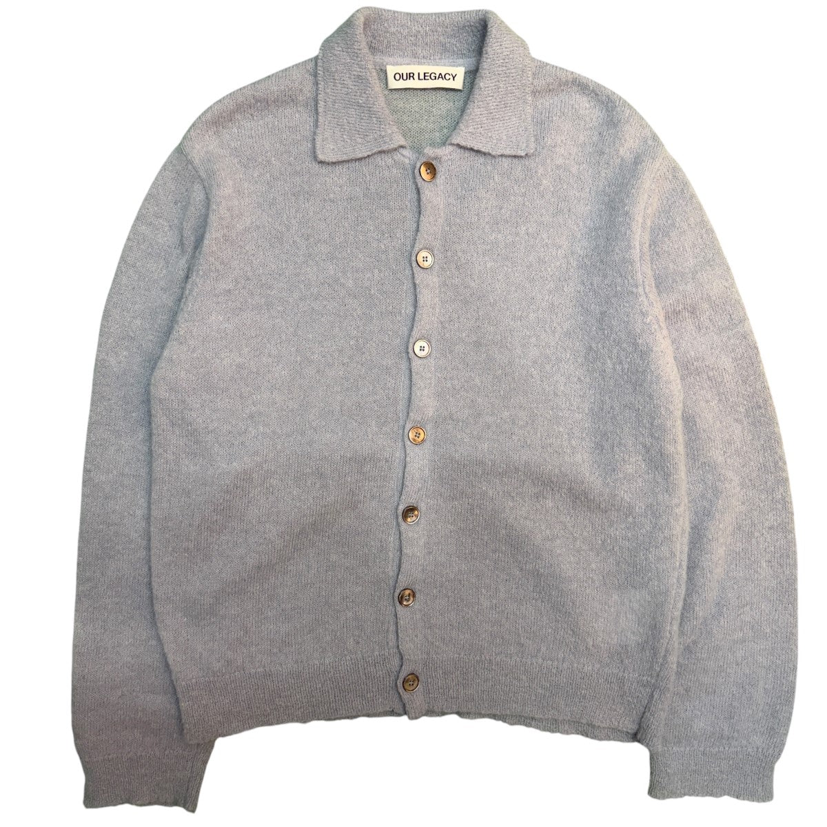 25SS/EVENING POLO Livid Blue Fuzzy AlpacaLivid Blue／イブニングポロ カーディガン 人気商品/M2253EL