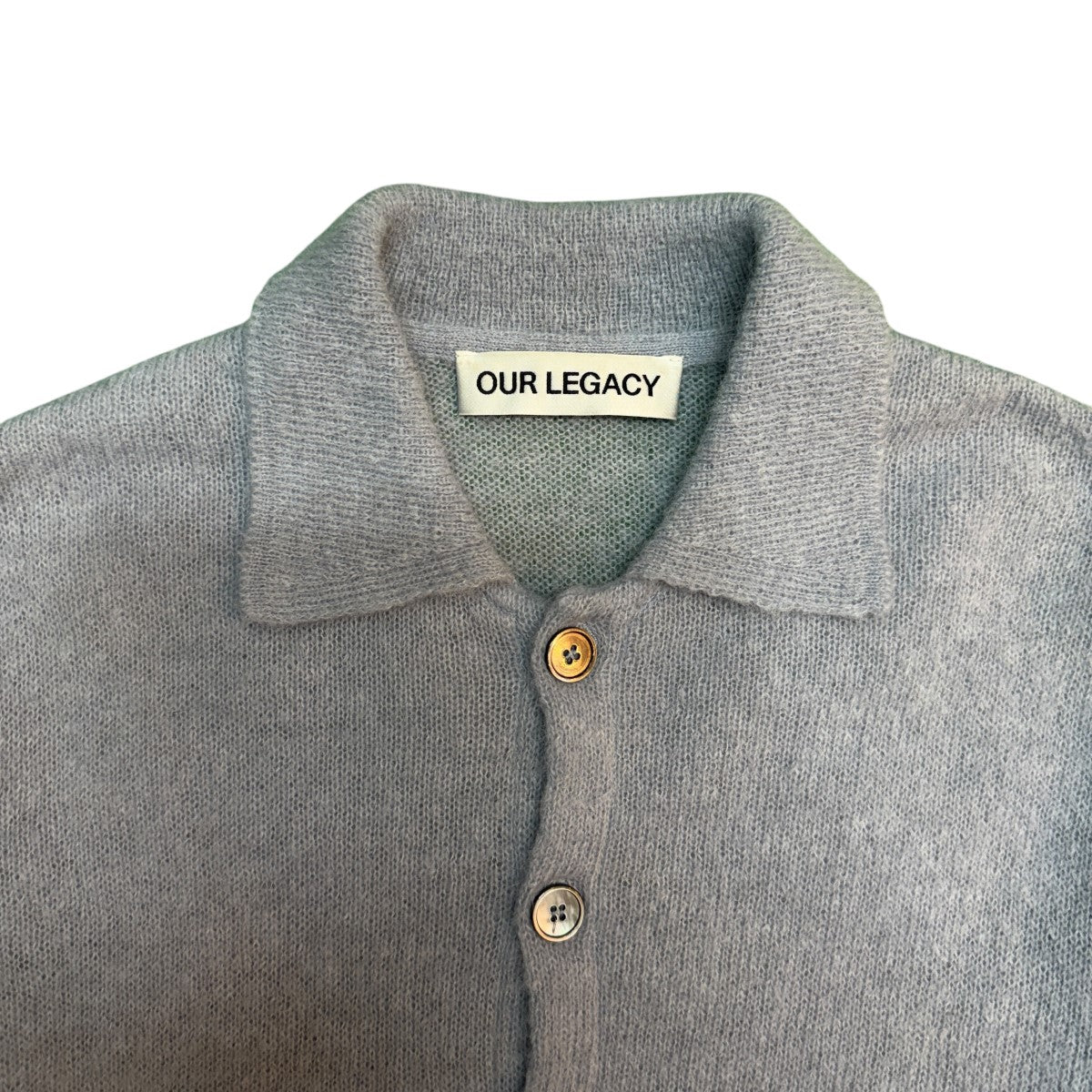 25SS/EVENING POLO Livid Blue Fuzzy AlpacaLivid Blue／イブニングポロ カーディガン 人気商品/M2253EL