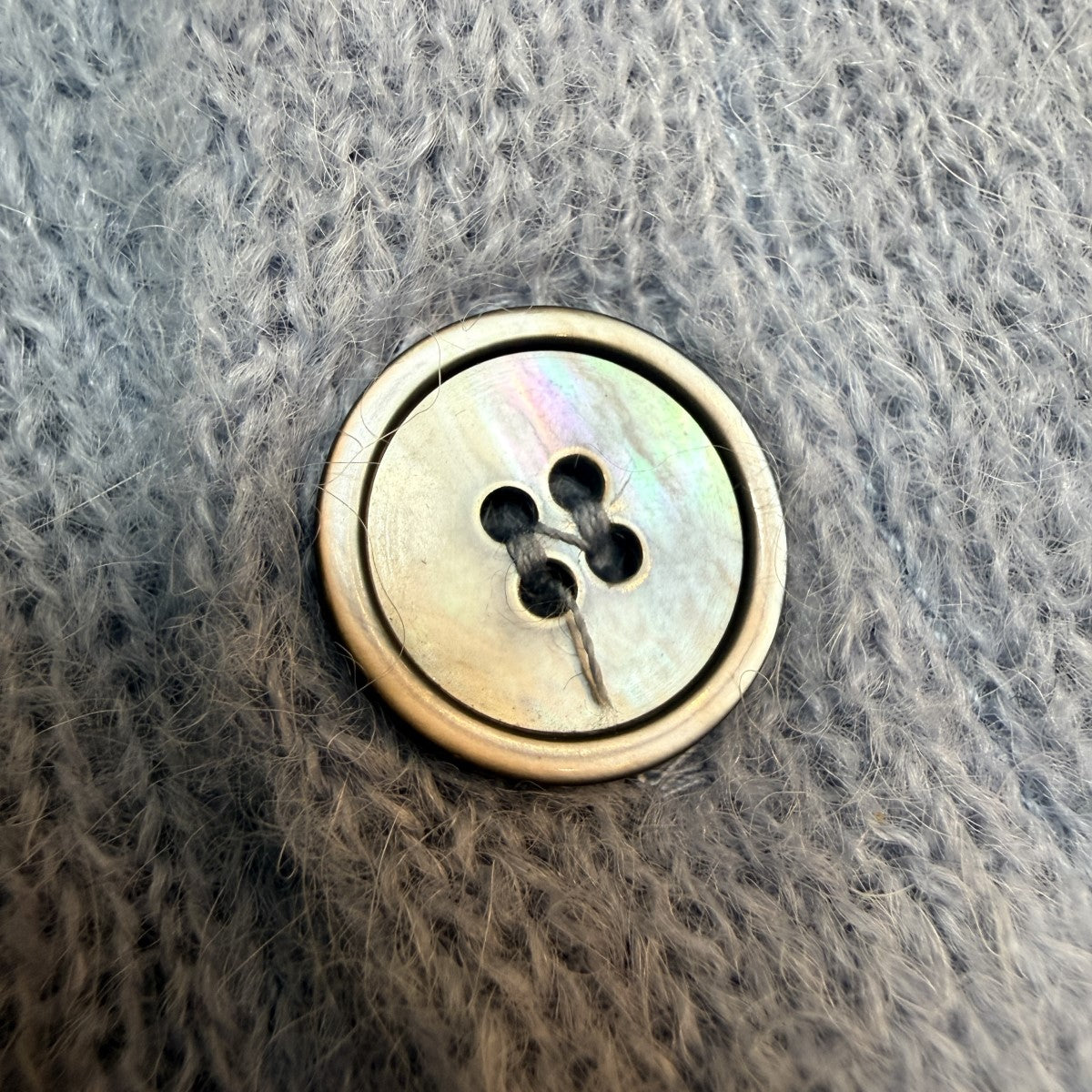 25SS/EVENING POLO Livid Blue Fuzzy AlpacaLivid Blue／イブニングポロ カーディガン 人気商品/M2253EL