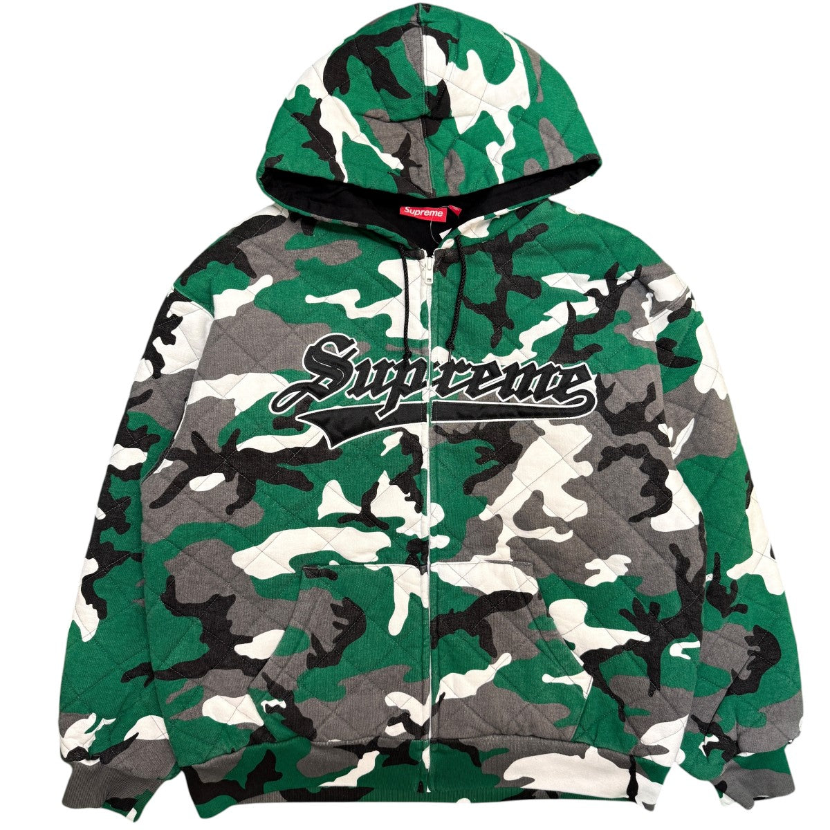 25AW/Quilted Zip Up Hooded Sweatshir／Green Camoキルテッドジップアップフーディジャケット