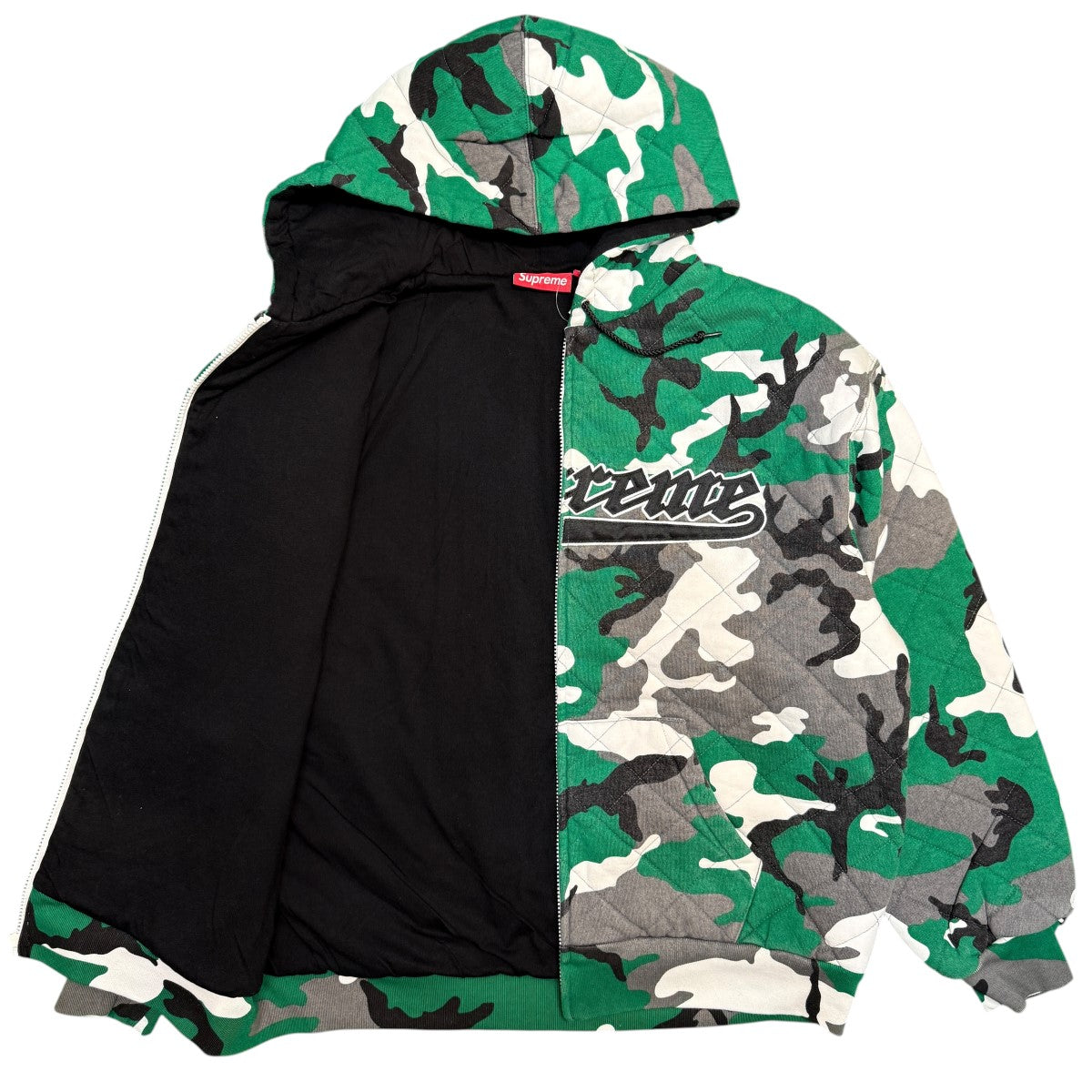 Supreme(シュプリーム) 25AW/Quilted Zip Up Hooded Sweatshir／Green