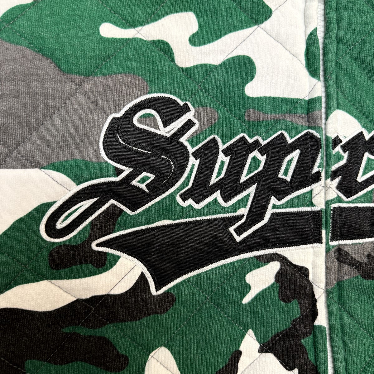 25AW/Quilted Zip Up Hooded Sweatshir／Green Camoキルテッドジップアップフーディジャケット