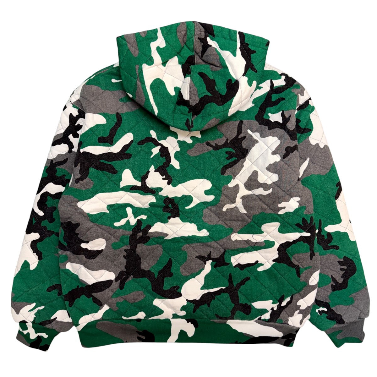 25AW/Quilted Zip Up Hooded Sweatshir／Green Camoキルテッドジップアップフーディジャケット