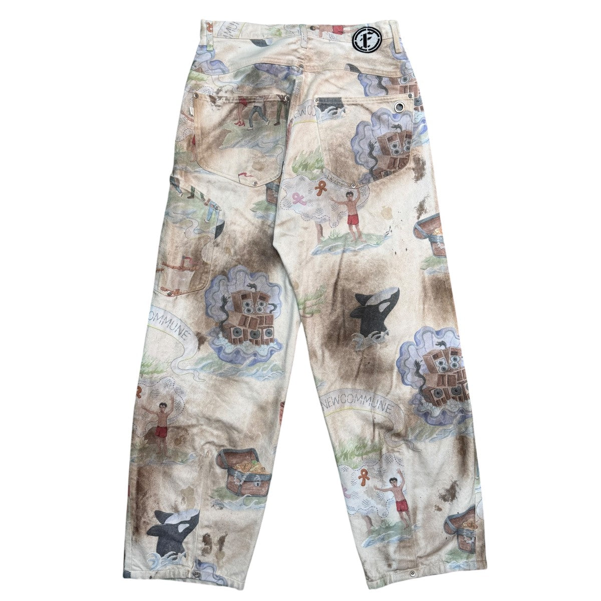 FAF NEW COMMUNE DART BAGGY DENIMPrint／ニューコミューンダートバギーデニムパンツ/003341401-P 古着・中古-2枚目のアイテム画像