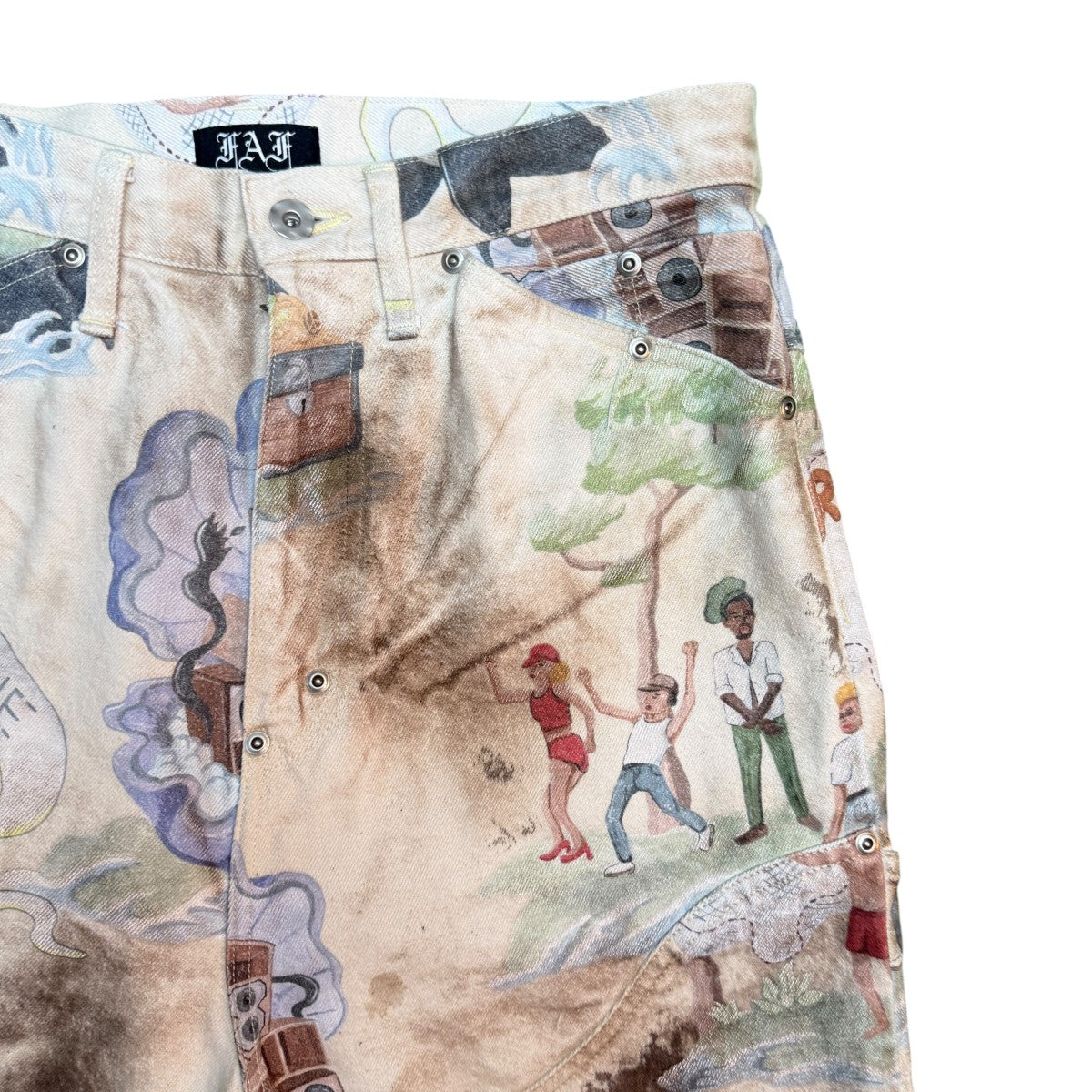 FAF NEW COMMUNE DART BAGGY DENIMPrint／ニューコミューンダートバギーデニムパンツ/003341401-P 古着・中古-3枚目のアイテム画像