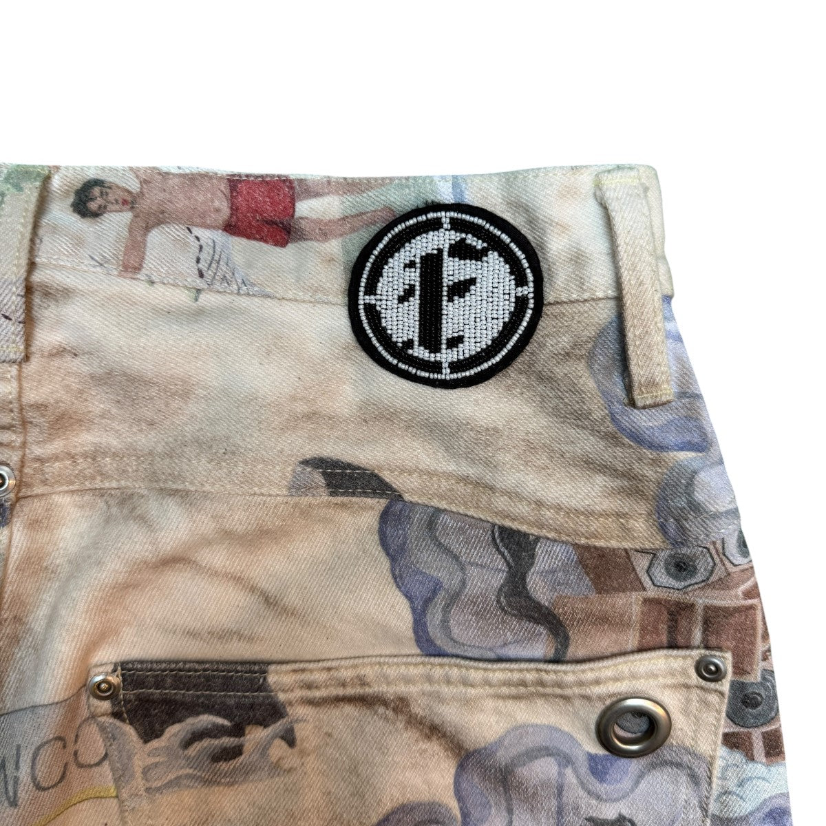 FAF NEW COMMUNE DART BAGGY DENIMPrint／ニューコミューンダートバギーデニムパンツ/003341401-P 古着・中古-4枚目のアイテム画像