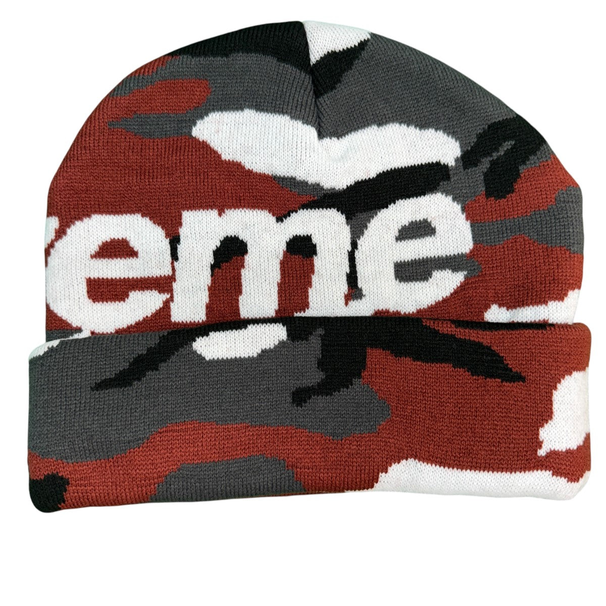 Supreme 25AWCamo Big Logo BeanieRed Camo／カモビッグロゴビーニーニットキャップ 古着・中古-2枚目のアイテム画像