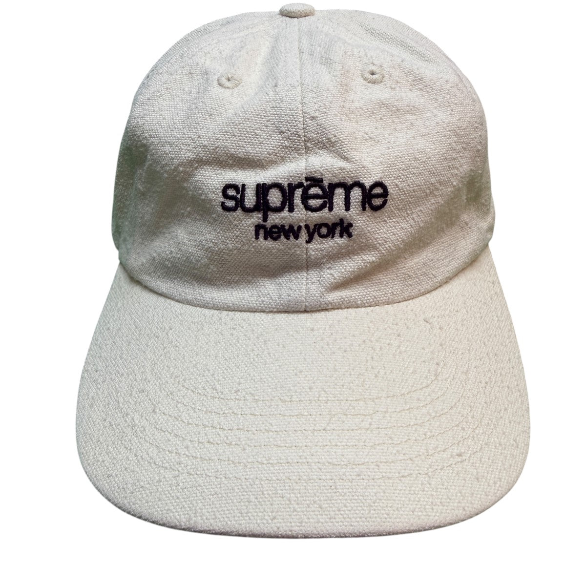 Supreme 23SS/Classic Logo 6-Panel Cream／ウォッシュド加工／クラシックロゴ6パネルキャップ 古着・中古-1枚目のアイテム画像