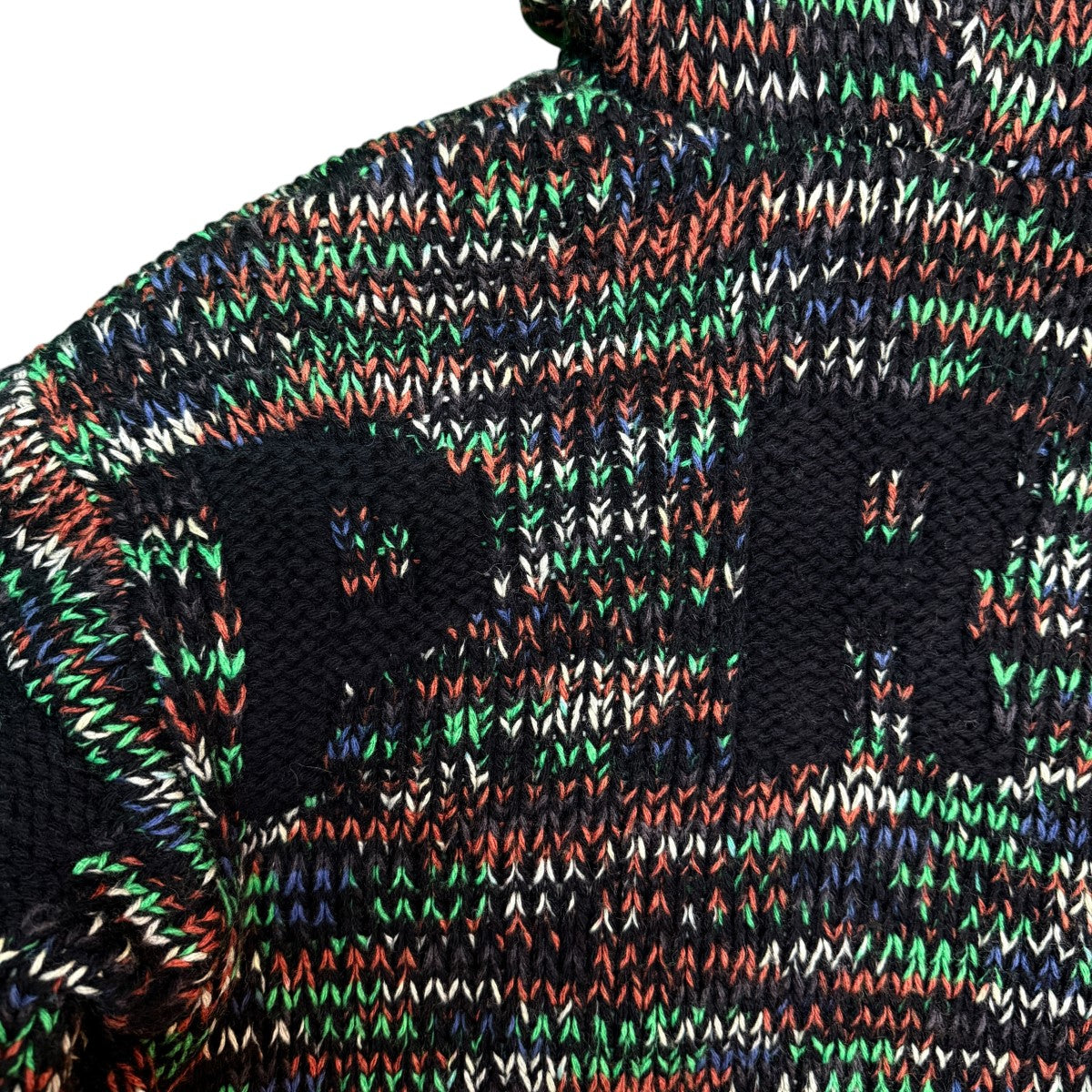 25AW/Faux Shearling Lined Zip Up Hooded Sweater／Green Melange／フォー・シャーリングラインドジップアップフーデッドセーター