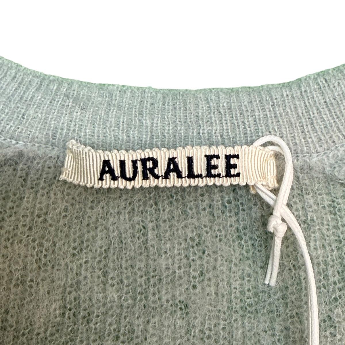 26AW/BABY SURI ALPACA SHEER KNIT V-NECK P／ODUSTY MINTベビースーリーアルパカシアーVネックニット/A26AV03AK