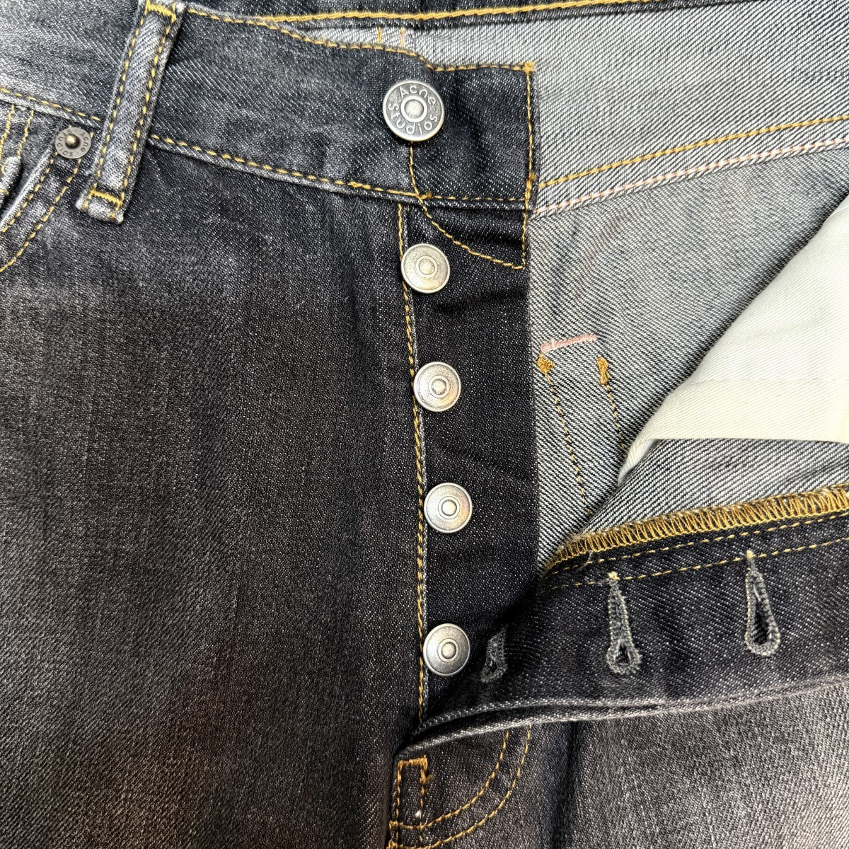 25AW/1981 U BLACK TRAFALGAR／1981 ペンキ汚し加工ルーズフィットジーンズ/C00081