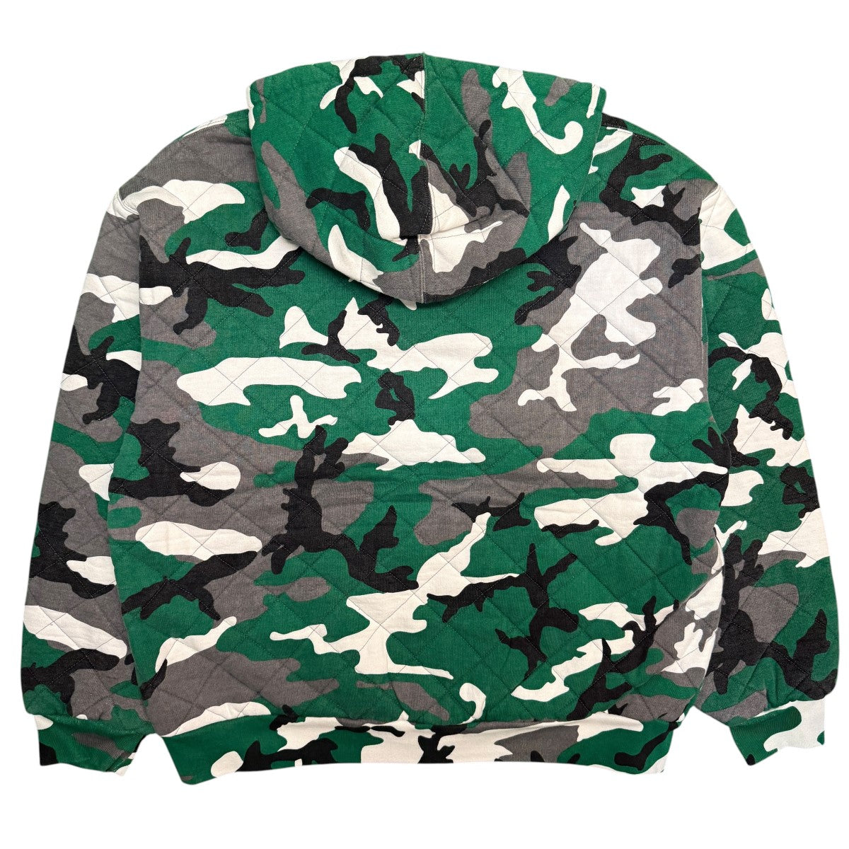 25AW/Quilted Zip Up Hooded SweatshirtGreen Camo／キルティング ジップ アップ フード スウェットシャツ