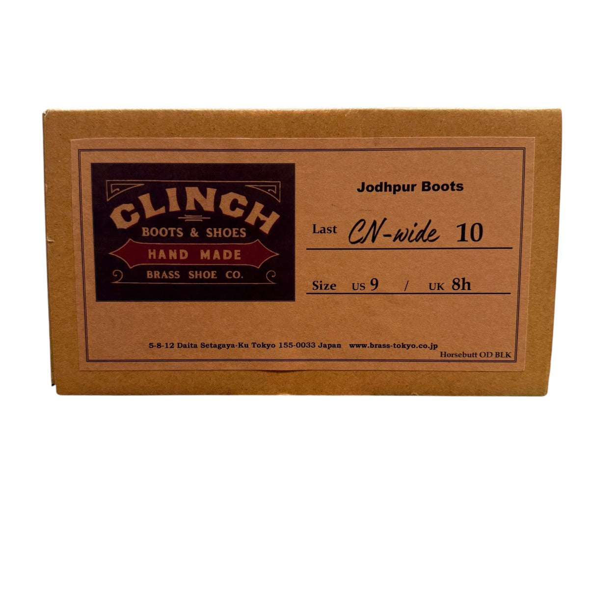 CLINCH Jodhpur boots - Horsebutt - OD BLK ハーフインソール 先芯あり／クリンチジョッパーブーツ ホースバット/LAST:CN-wide 10
