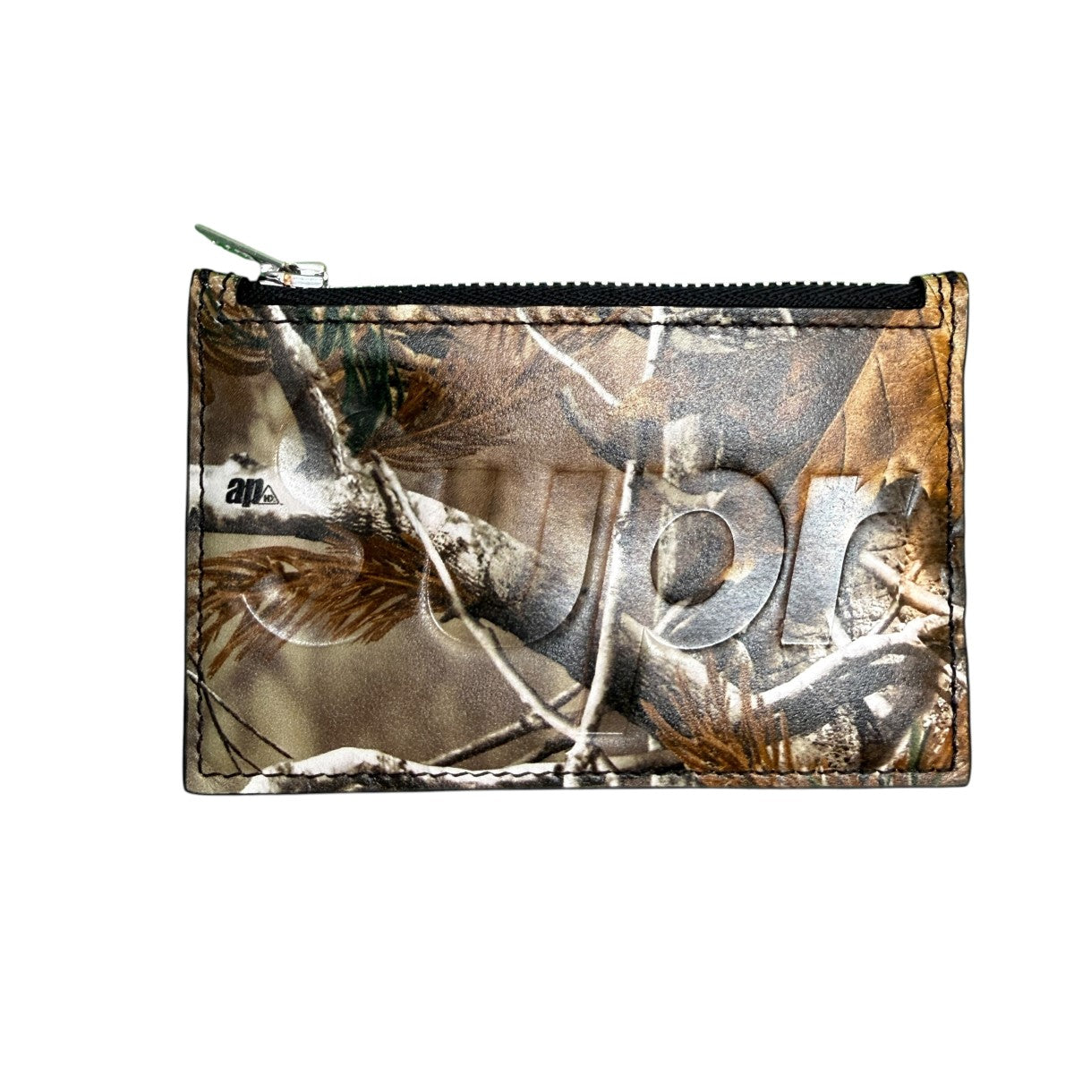 25AWLeather Zip Card Holder／Realtree Hardwoods Camo／レザージップカードホルダーカード3枚収納、ジップポケット付