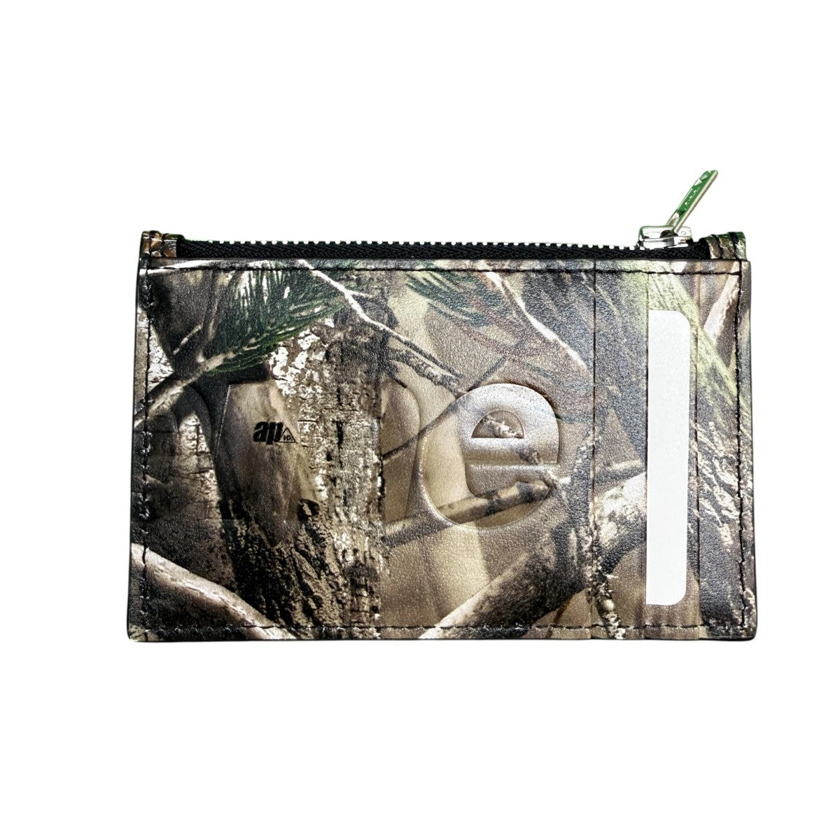 25AWLeather Zip Card Holder／Realtree Hardwoods Camo／レザージップカードホルダーカード3枚収納、ジップポケット付