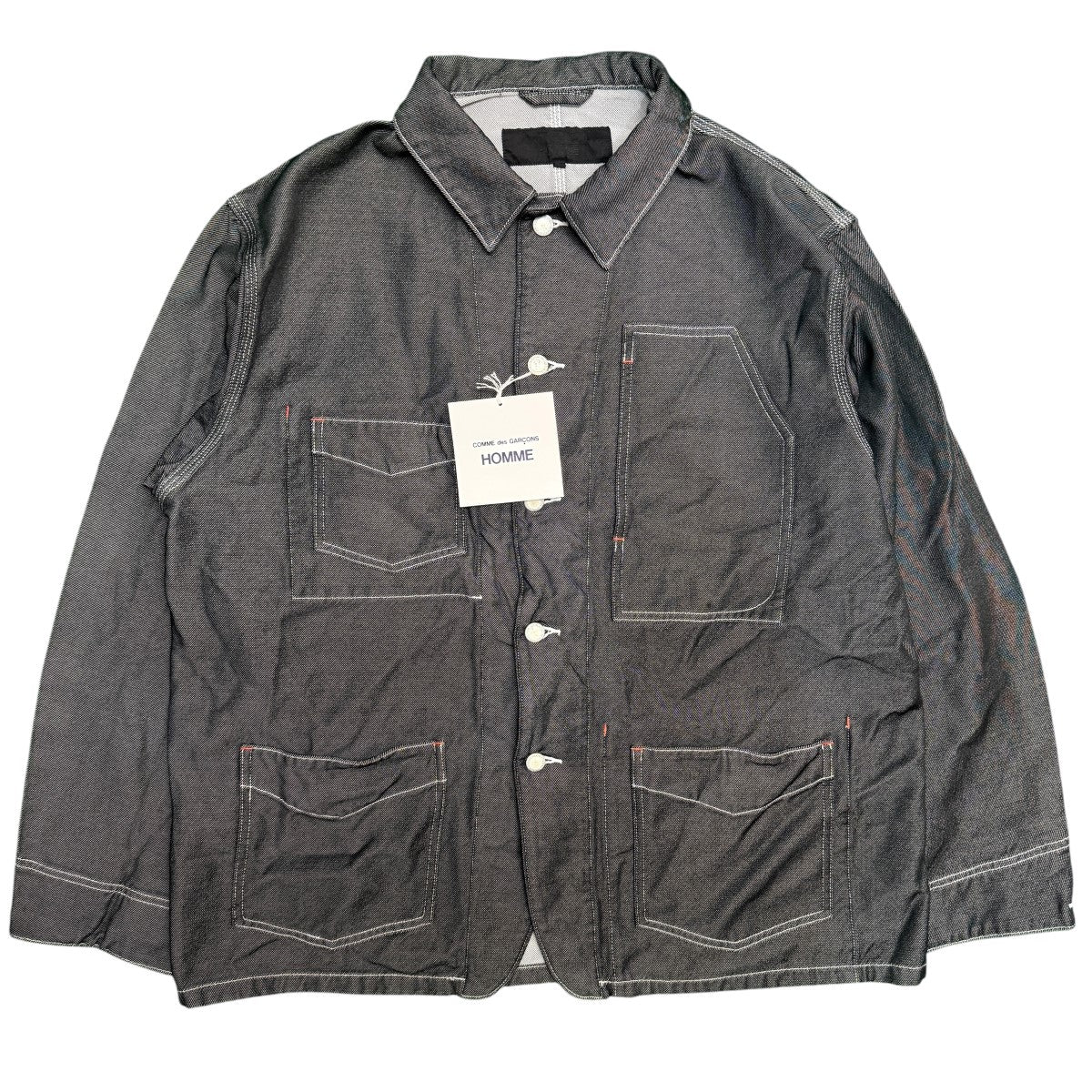 COMME des GARCONS HOMME 26AW/Ester Sarge Over Dye Jacketポリエステルサージ製品染めカバーオールジャケット/HR-J014 古着・中古-1枚目のアイテム画像