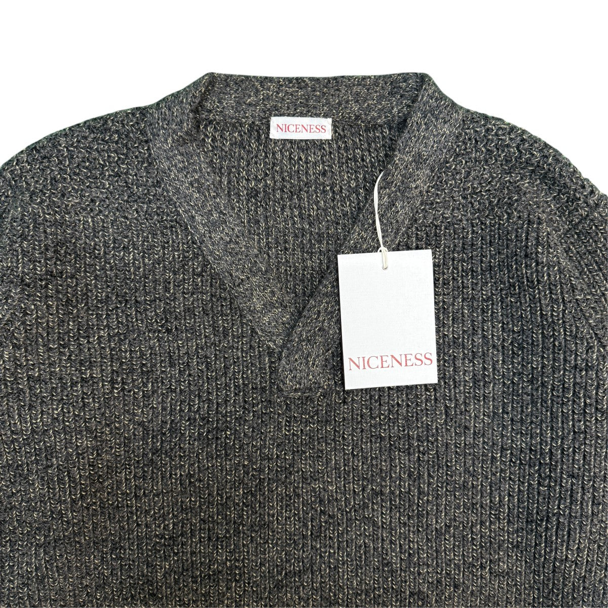 25AW/B．BILLIE WOOL CHAMBRAY MECHANICAL BEACH SWEATER／ビービリーVネックニット/NN-3403K16