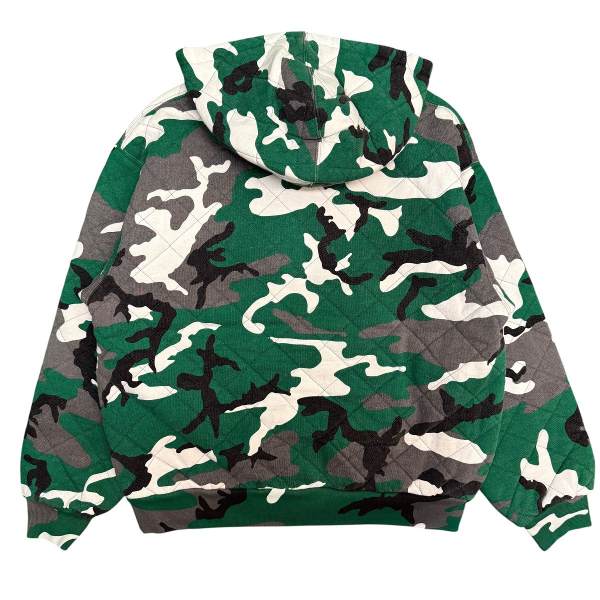 25AW/Quilted Zip Up Hooded Sweatshirt／Green Camo／キルテッドジップアップフーディジャケット