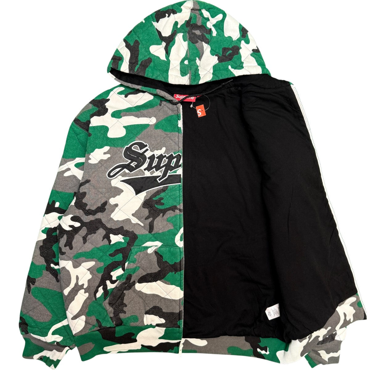 25AW/Quilted Zip Up Hooded Sweatshirt／Green Camo／キルテッドジップアップフーディジャケット