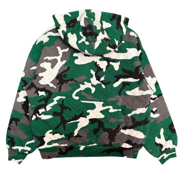 Supreme 25AW/Quilted Zip Up Hooded Sweatshirt／／Green Camo／キルティング ジップ アップ フード スウェットシャツ 古着・中古-2枚目のアイテム画像
