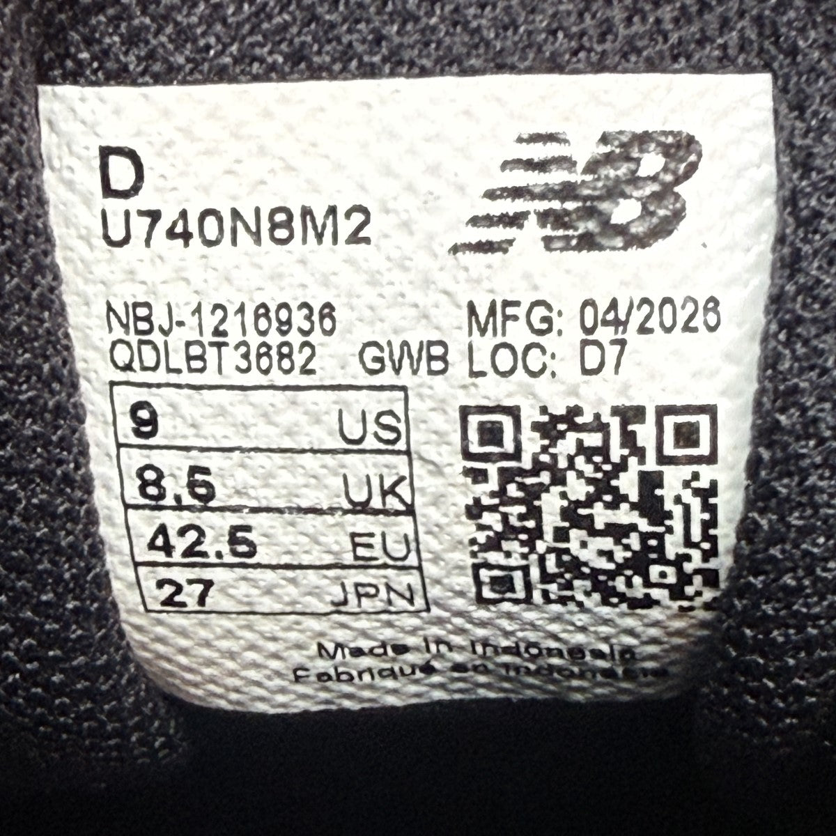 26AW/740Mushroom／U740N8M2 スニーカー/U740N8M2