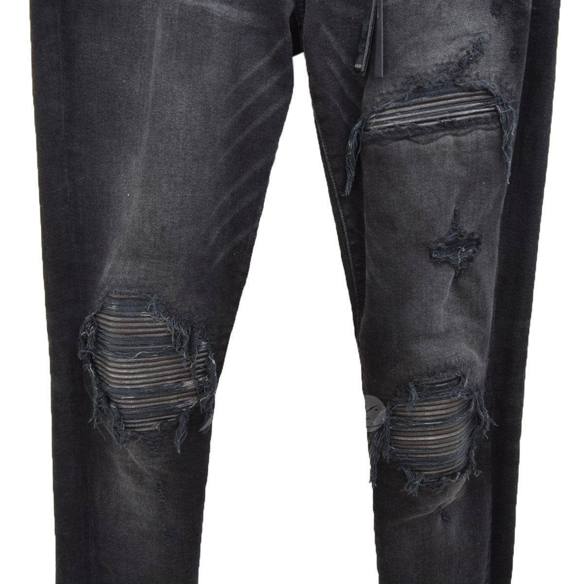 MX1 LEATHER PATCH JEANS レザーパッチ クラッシュデニム