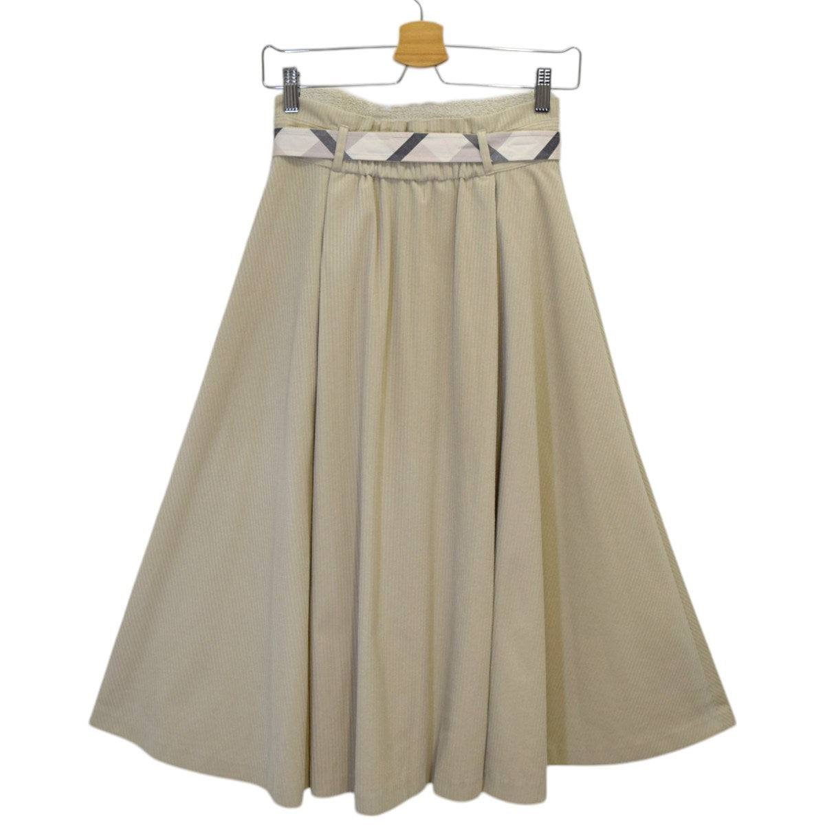 ブルーレーベルクレストブリッジ 新品ベージュ ブロードフレアースカート 36 BLUE LABEL CRESTBRIDGE(ブルーレーベルクレストブリッジ